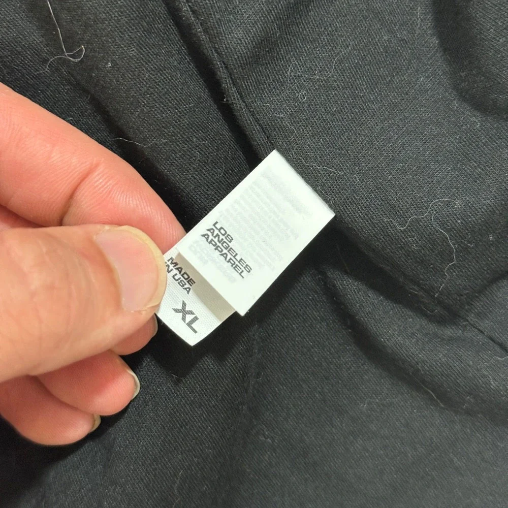 Los Angeles Apparel Coaches Jacket Mens XL Grey Good Lined Snap Front USA Made